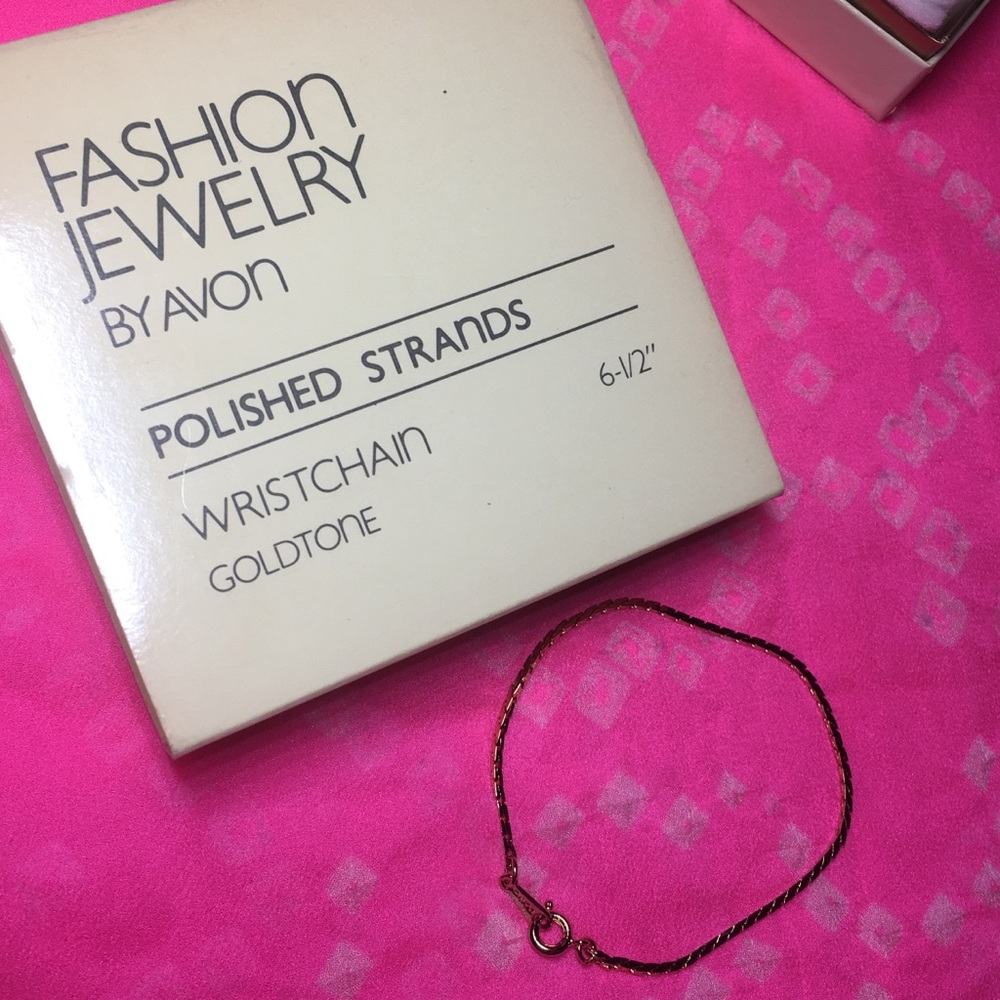 NIB vintage 1983 Avon goldstone wrist chain 6.5”
